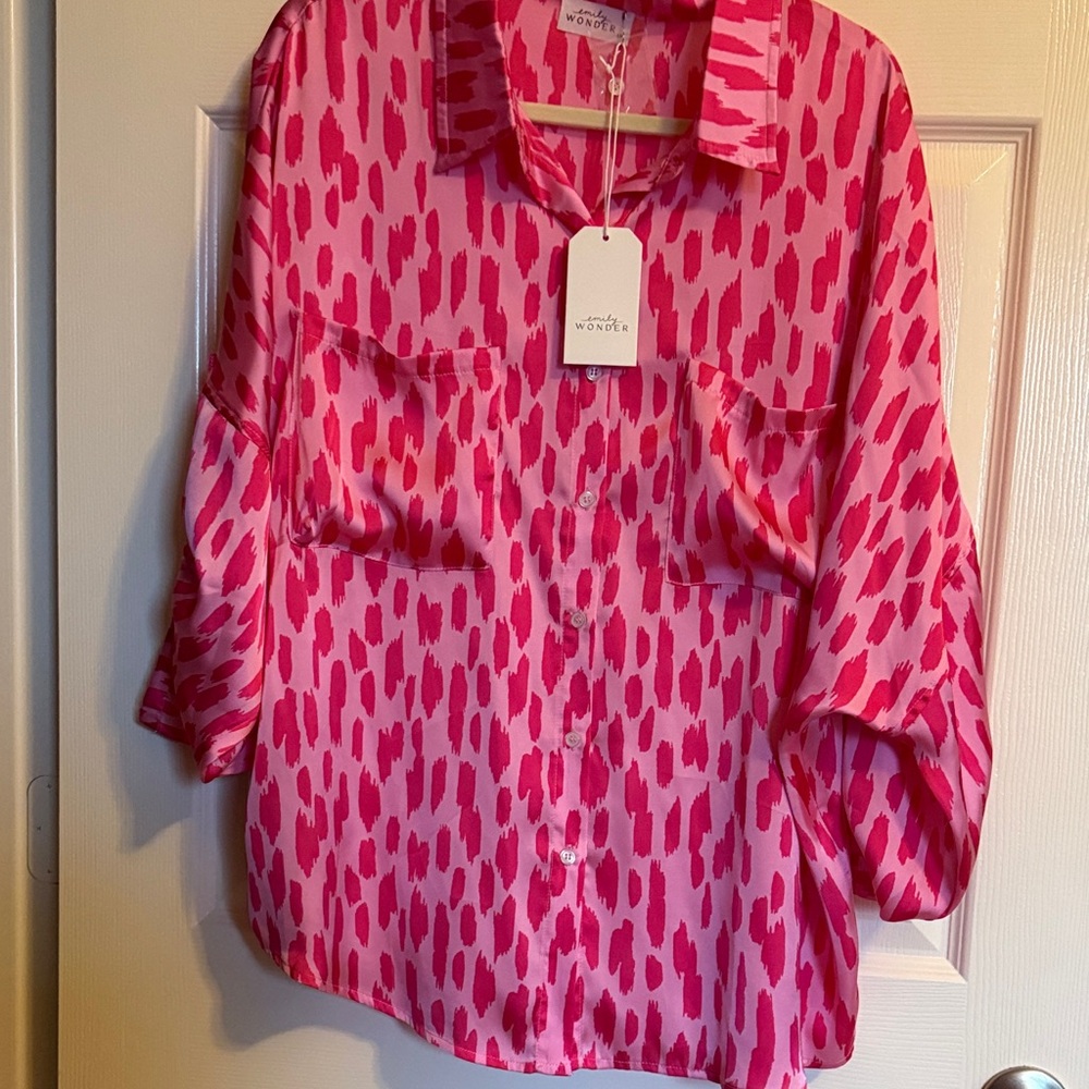 Women's Pink Patterned Blouse